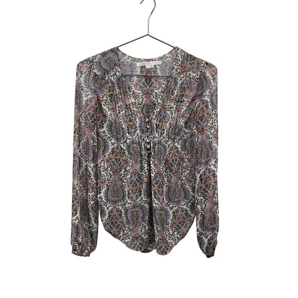 Veronica Beard 'Lowell Paisley' Blue Polyester Top Size 2 - Picture 2 of 5